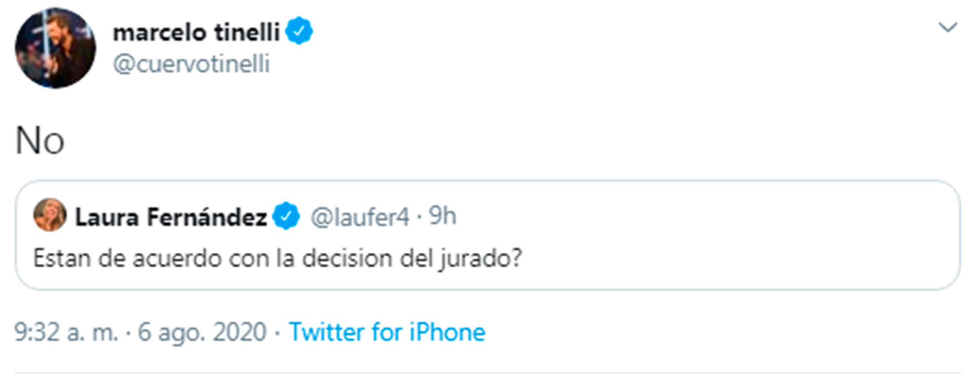 Los mensajes de Tinelli sobre la primera pareja eliminada del "Cantando"