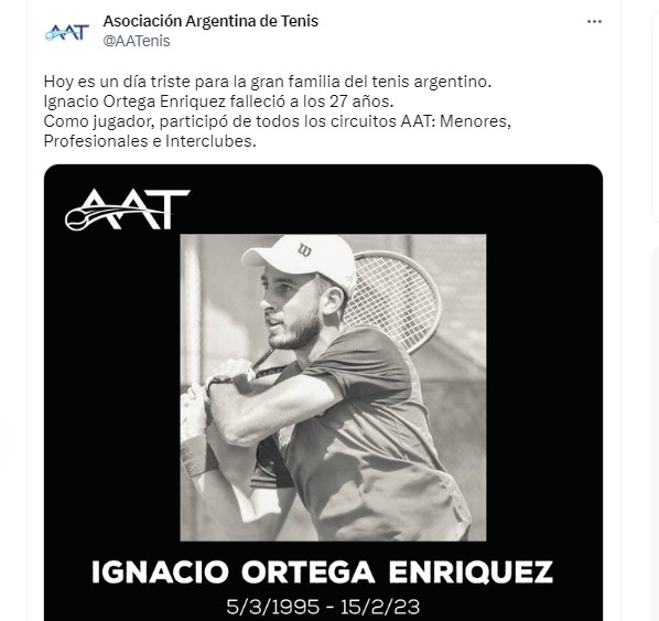 Parte del comunicado de la AAT en memoria de Nacho Ortega Enríquez
