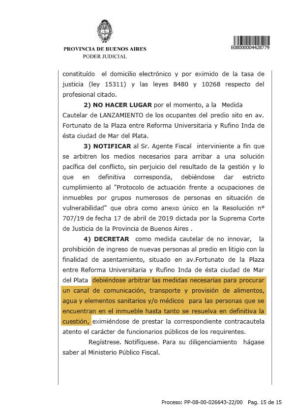 La resolución del juez de garantías número dos calificada como de "disparate" por Guillermo Montenegro