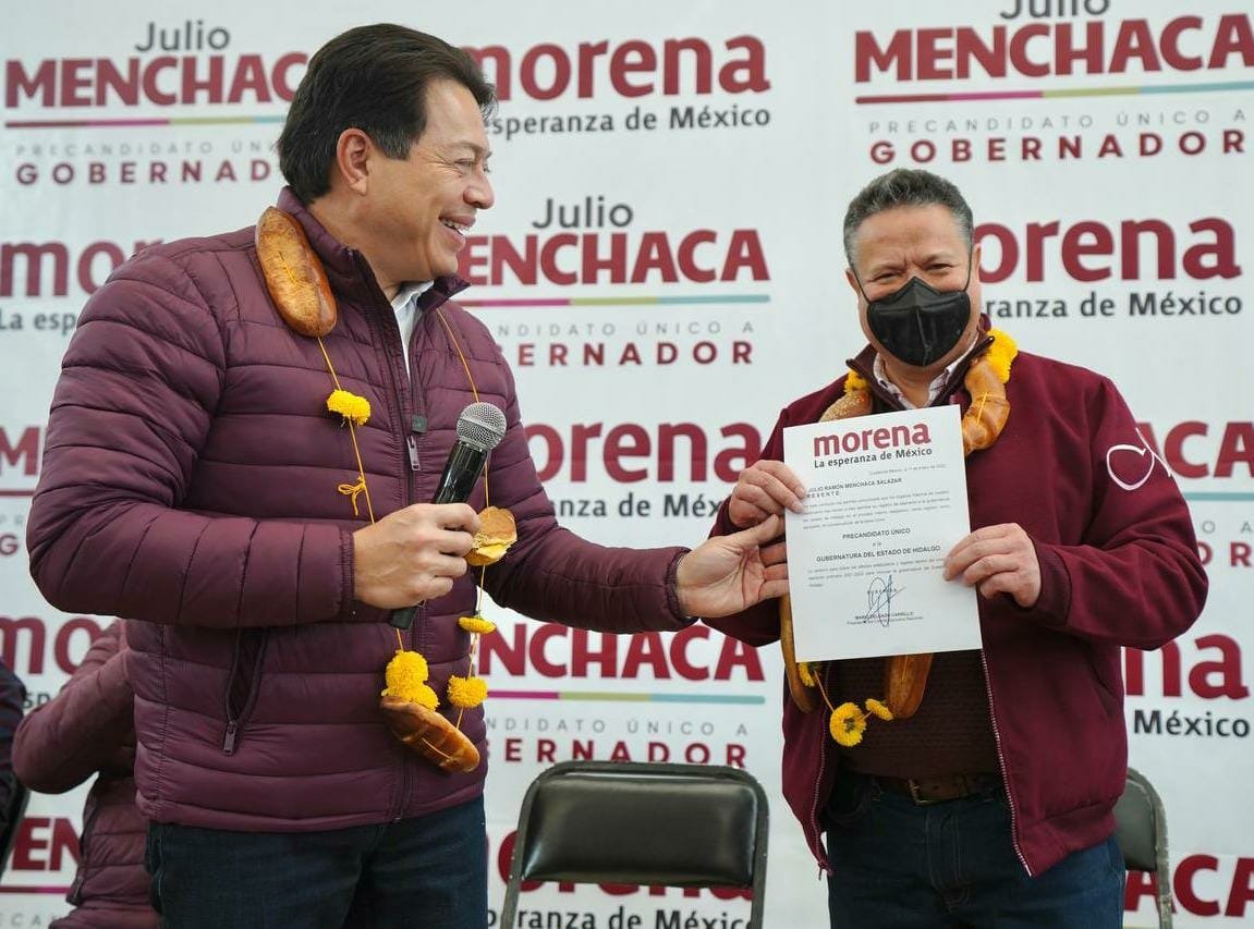 Julio Menchaca es el principal rival de Viggiano rumbo a la gubernatura de Hidalgo (Foto: Twitter/@mario_delgado)