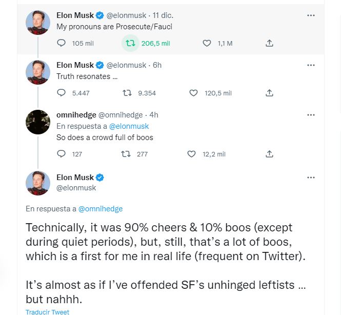 This Monday, Musk said in a tweet "Technically" Received a "90% applause and 10% cheering"The viral video suggests the opposite
