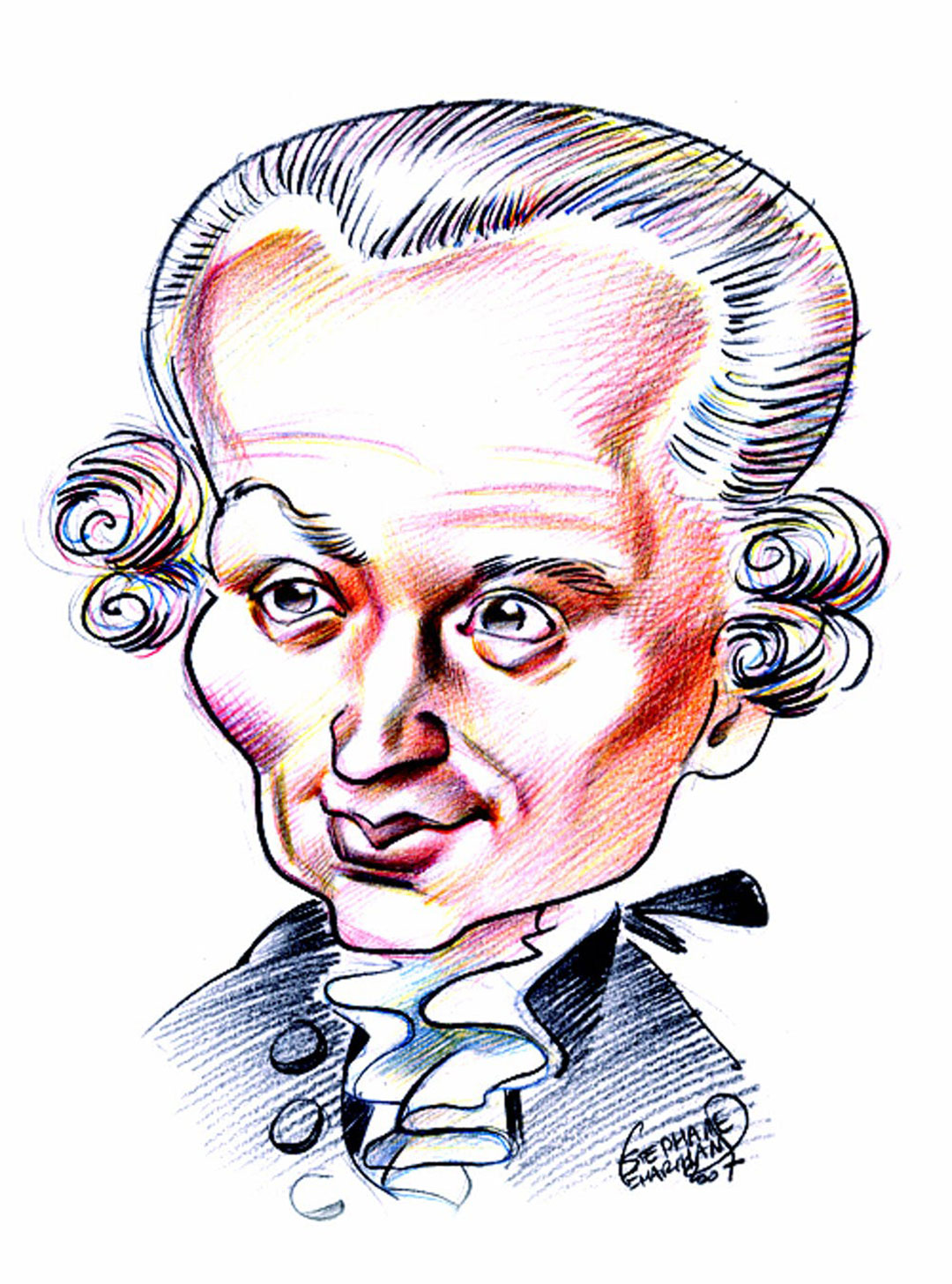 Caricatura de Immanuel Kant. Stéphane Lemarchand Caricaturiste (Wikimedia Commons, CC BY-SA)