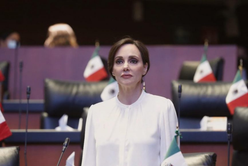 La senadora volvió a señalar presuntos vínculos entre Morena y grupos del crimen organizado (Foto: Senadores del PAN)