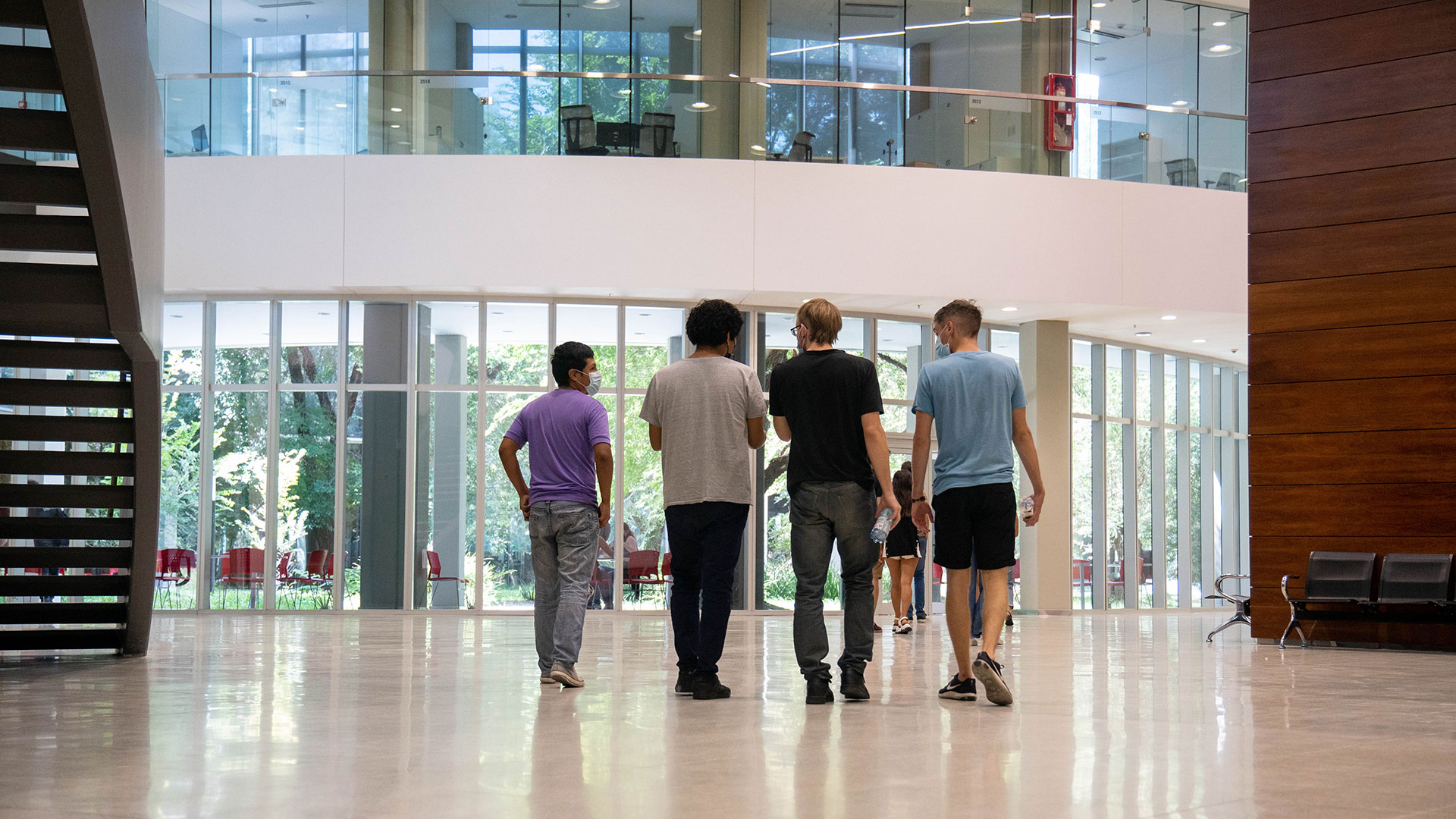 Students in the new building of the Faculty of Exact Sciences