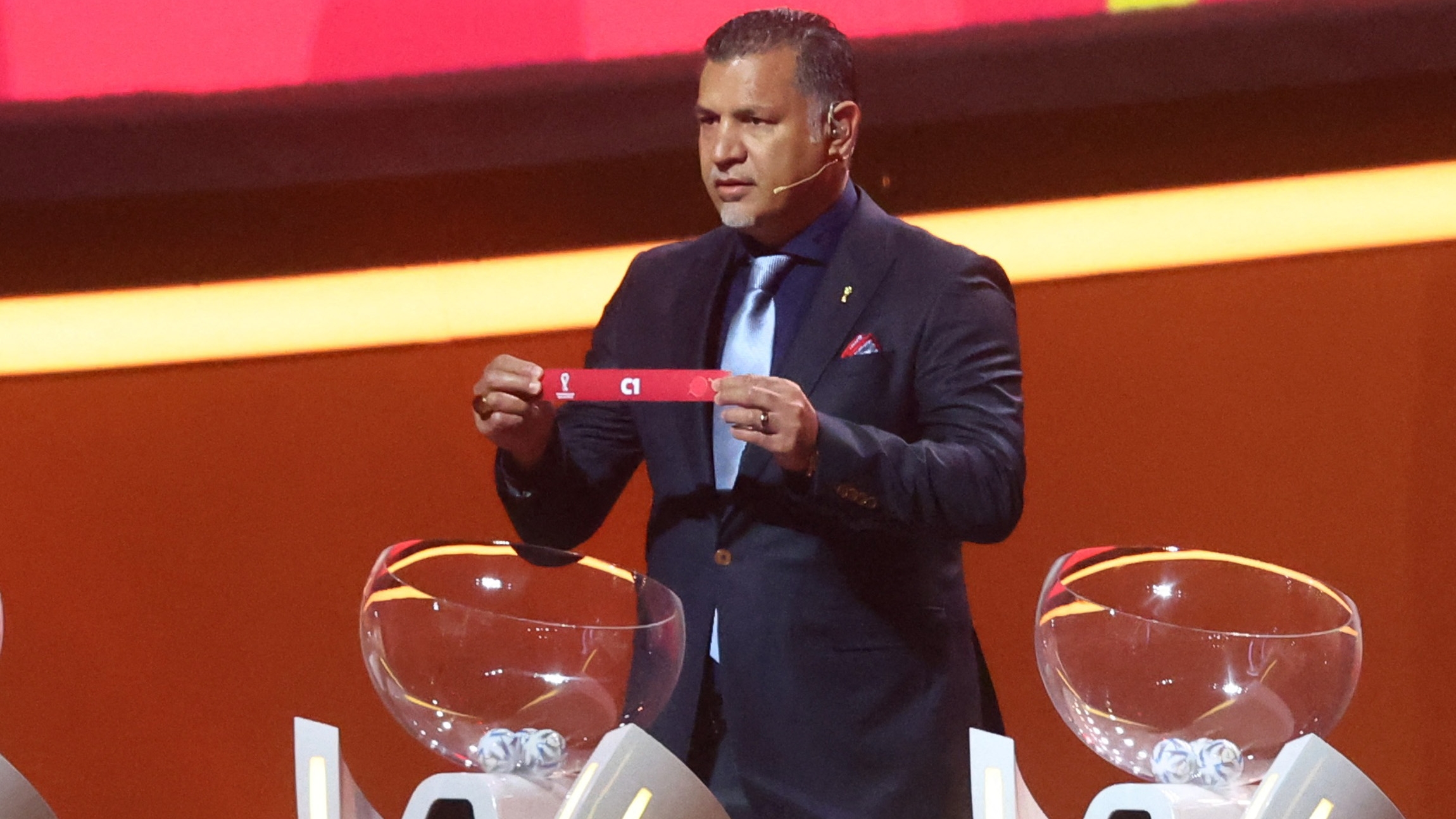 Ali Daei participated in the draw for the World Cup in Qatar, but refused the invitation to the matches after the outbreak of protests (Reuters)
