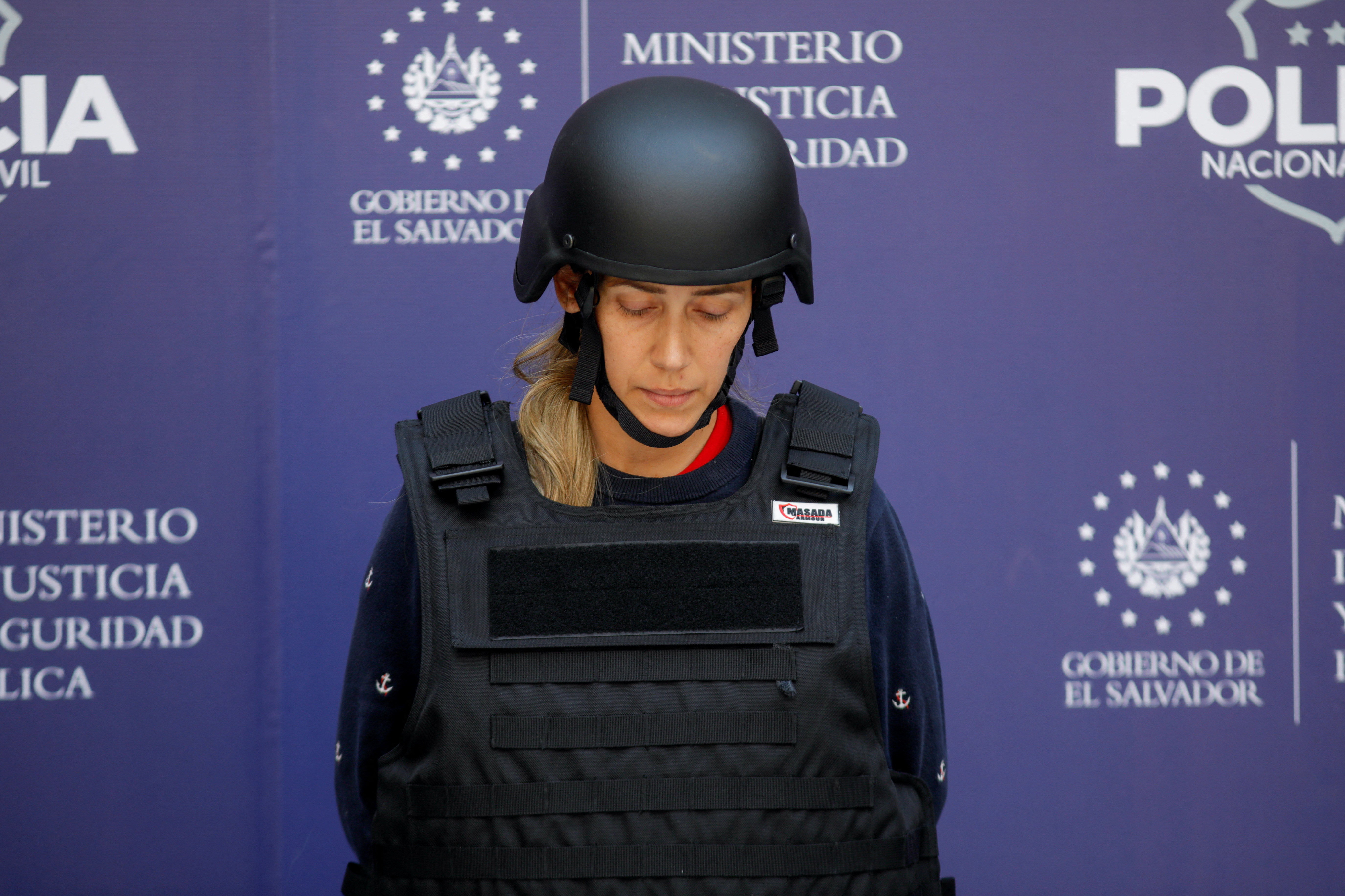 Margareth Chacon Zuñiga, señalada por las autoridades como una de las autoras intelectuales del homicidio de Marcelo Pecci, fue detenida en El Salvador el 18 de enero de 2023. Reuters/José Cabezas
