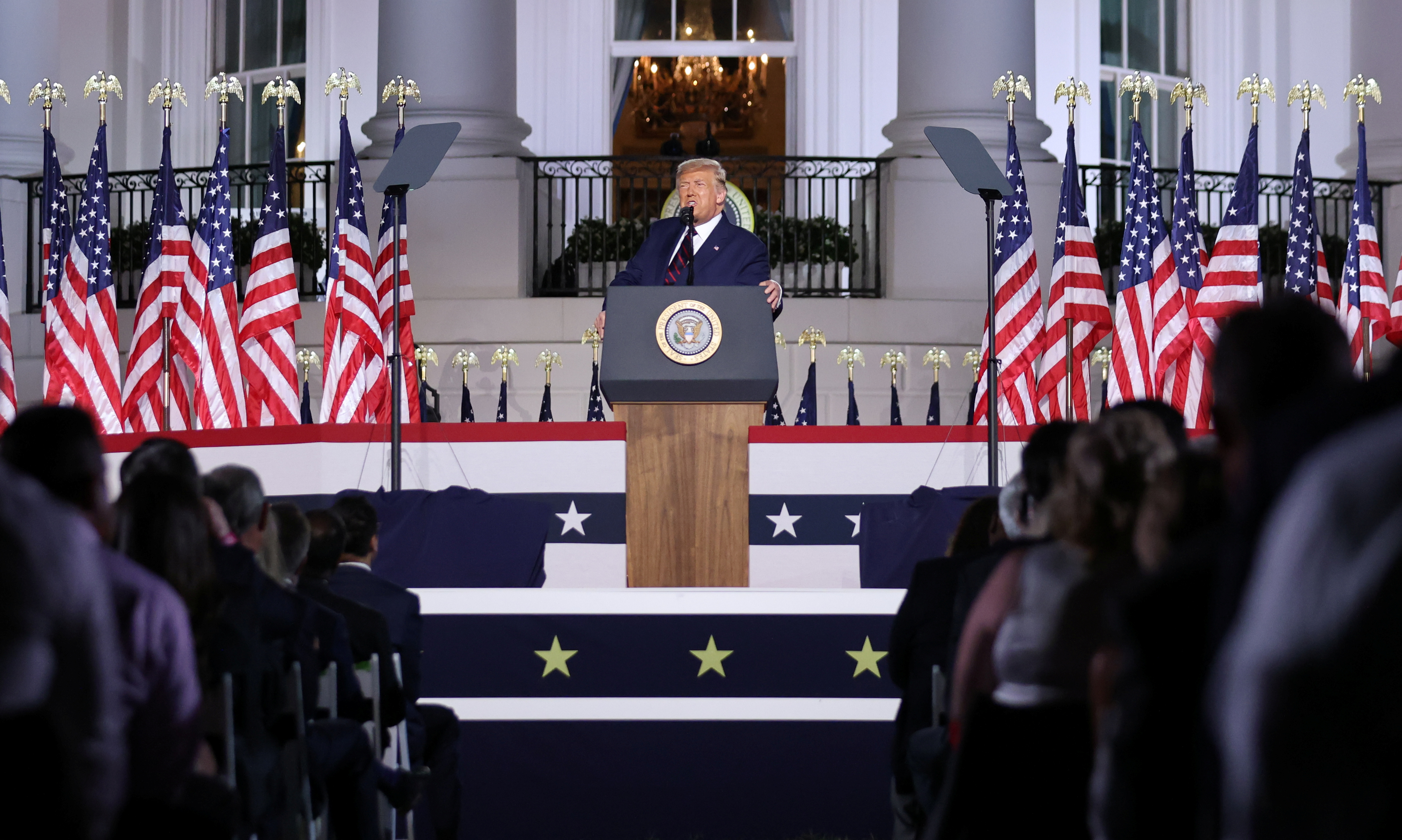 Trump durante su discurso en la convención republicana. REUTERS/Carlos Barria