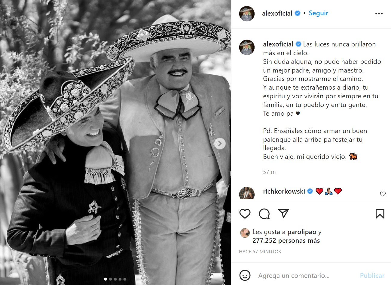 El emotivo mensaje de Alejandro Fernández a Don Chente (Foto: Instagram)