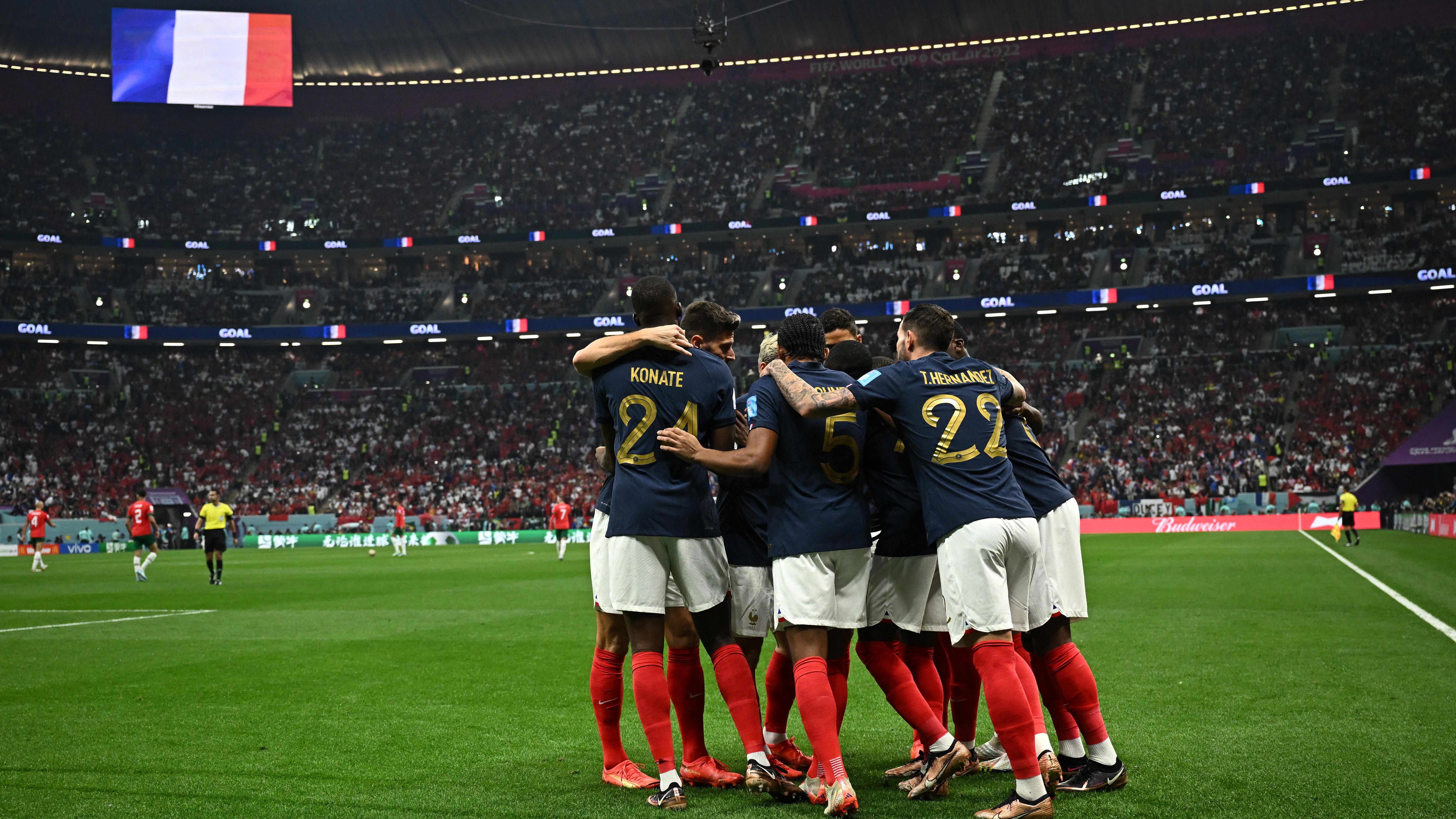 Francia se metió en la final del Mundial de Qatar 2022 tras vencer en la semi a Marruecos por 2 a 0 (REUTERS/Dylan Martinez)