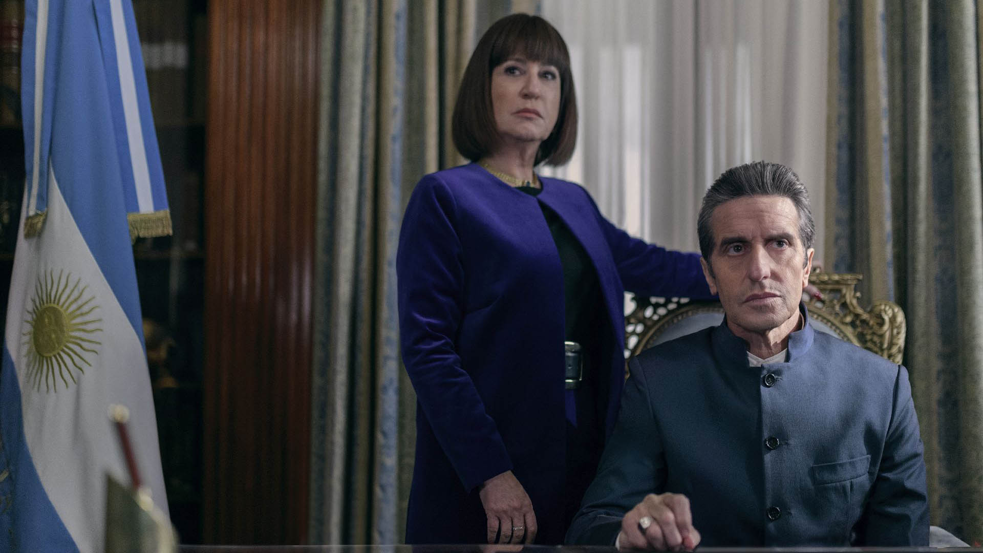 "El Reino": Mercedes Moran y Diego Peretti en la segunda temporada
Cr. Marcos Ludevid / Netflix © 2023