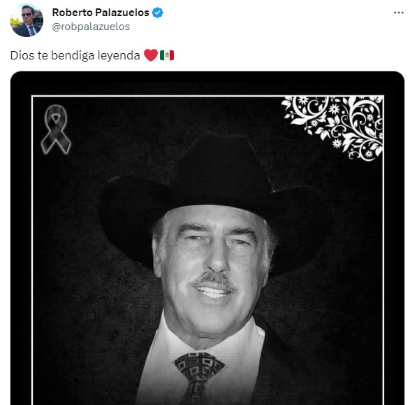Roberto Palazuelos se despidió de Andrés García (Twitter/@robpalazuelos)