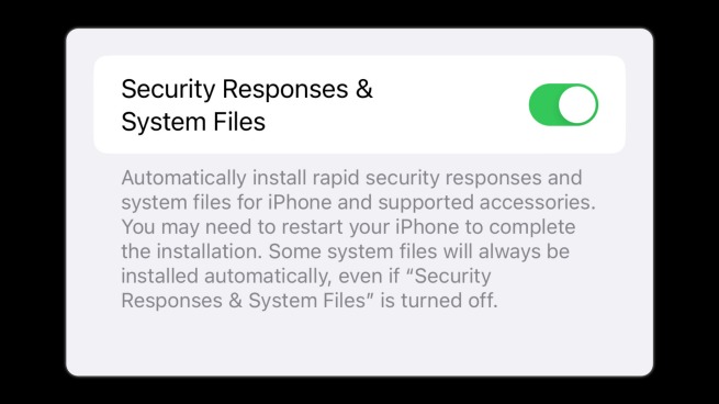 Respuesta rápida de seguridad en iOS 16. (9to5mac)