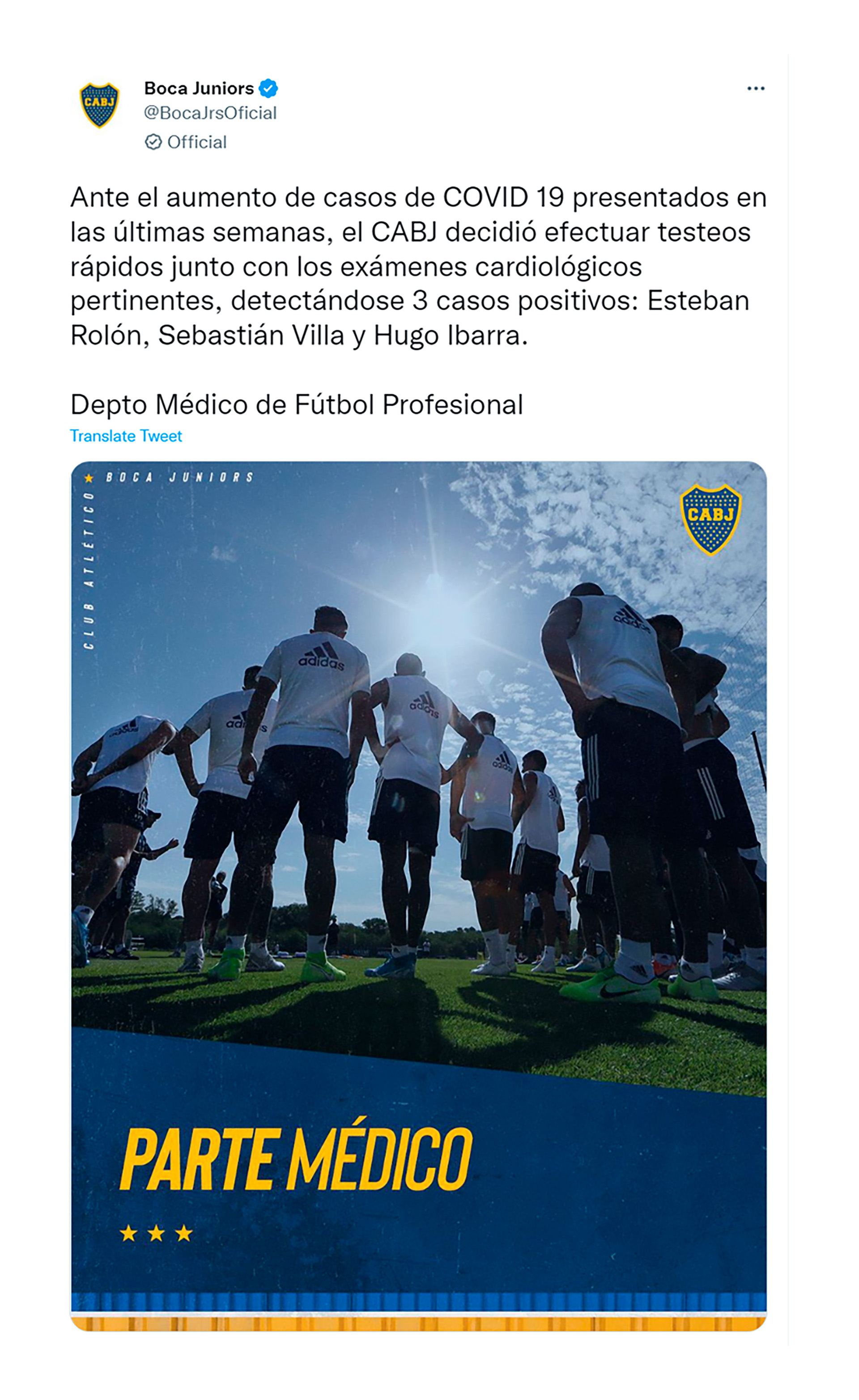 El comunicado de Boca Juniors