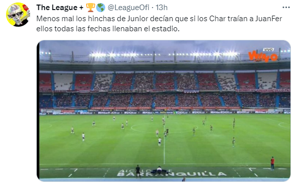 Los mejores memes que dejó una nueva derrota del Junior de Barranquilla ante Envigado por Liga BetPlay I-2023. @LeagueOfi/Twitter.