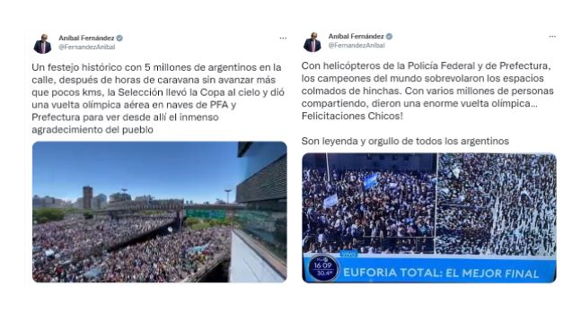 Los tuits de Aníbal Fernández, antes y después de la accidentada conversación con Tapia.