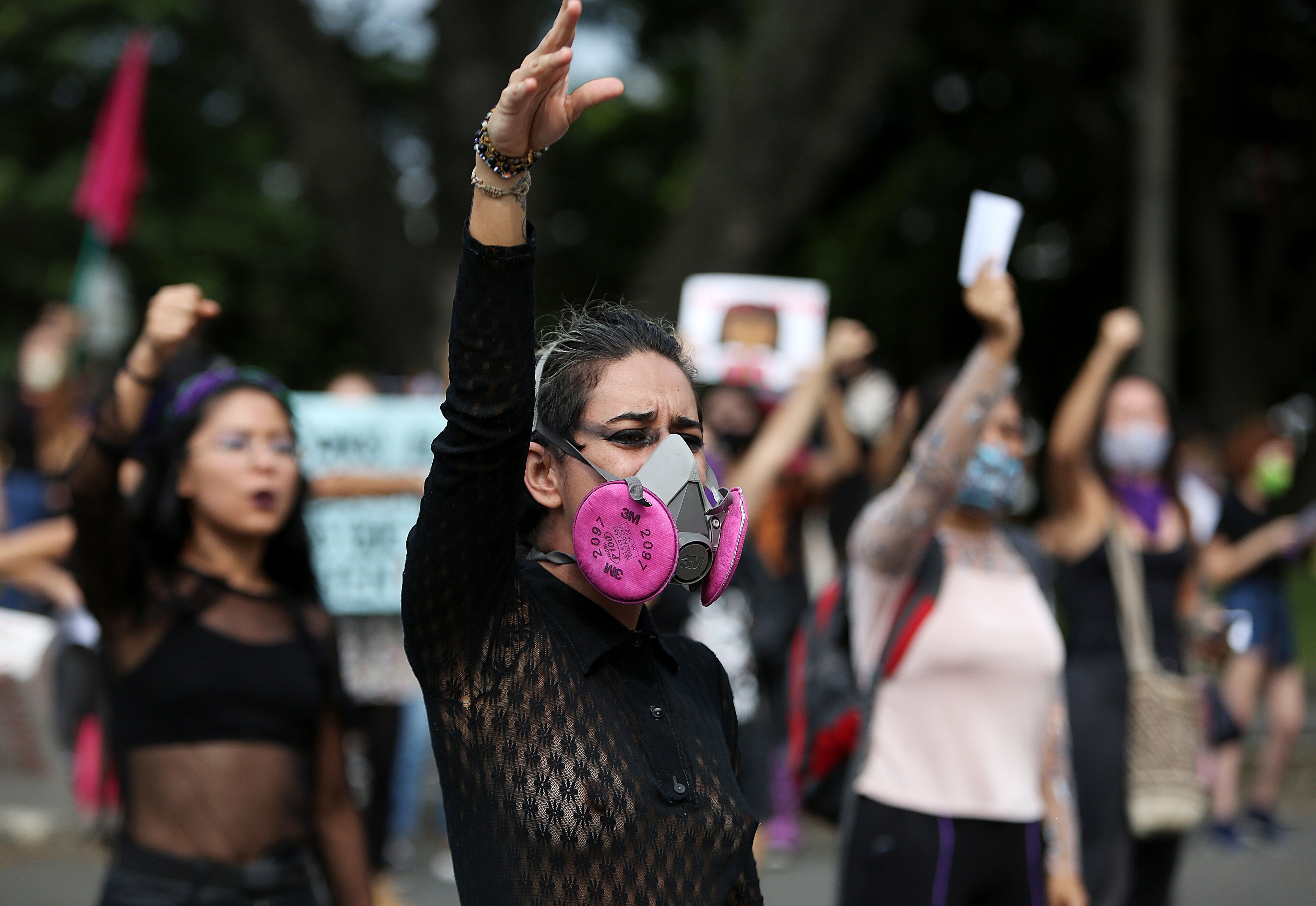 Grupo de mujeres protestan contra la violencia machista, los abusos y el acoso sexual, en Cali (Colombia). EFE/Pablo Rodríguez/Archivo
