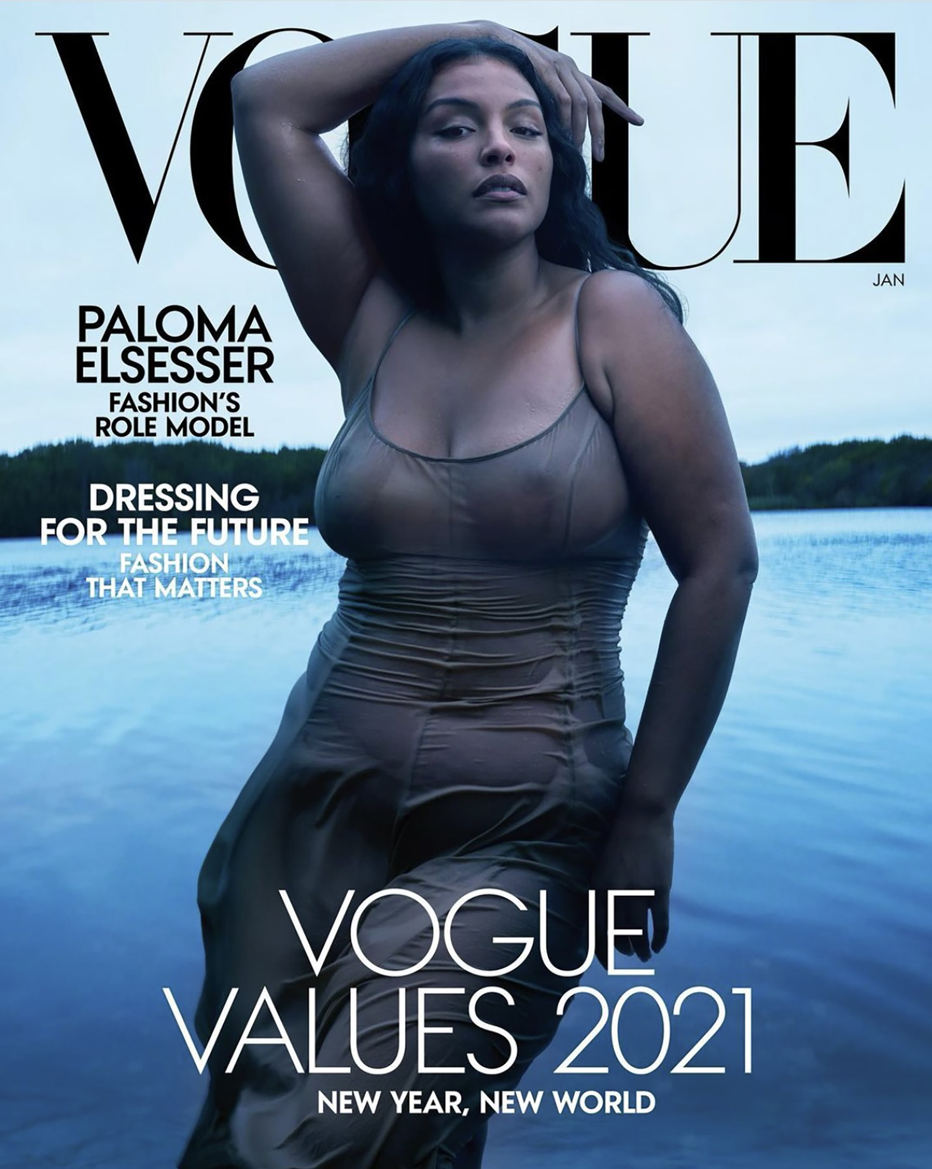 Paloma Elsesser, protagonizó la tapa de Vogue enero 2021 