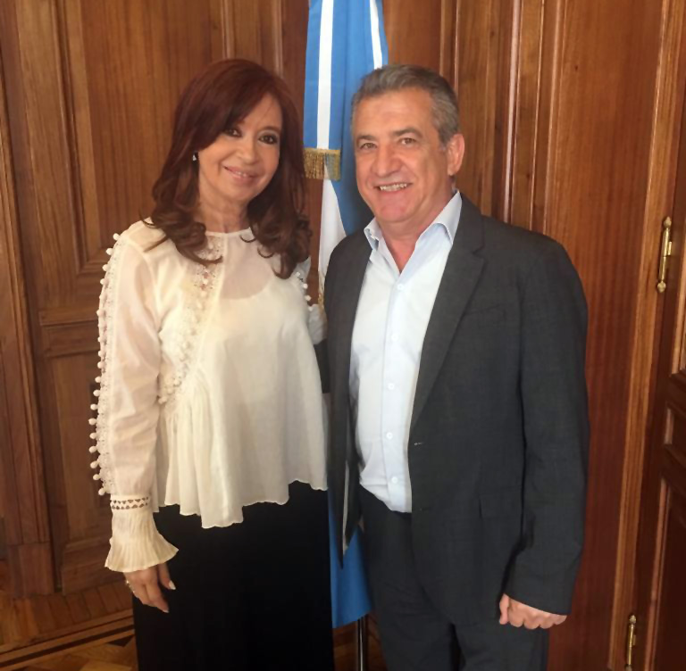 Sergio Urribarri y Cristina Kirchner en una foto publicada por el ex gobernador condenado por corrupción