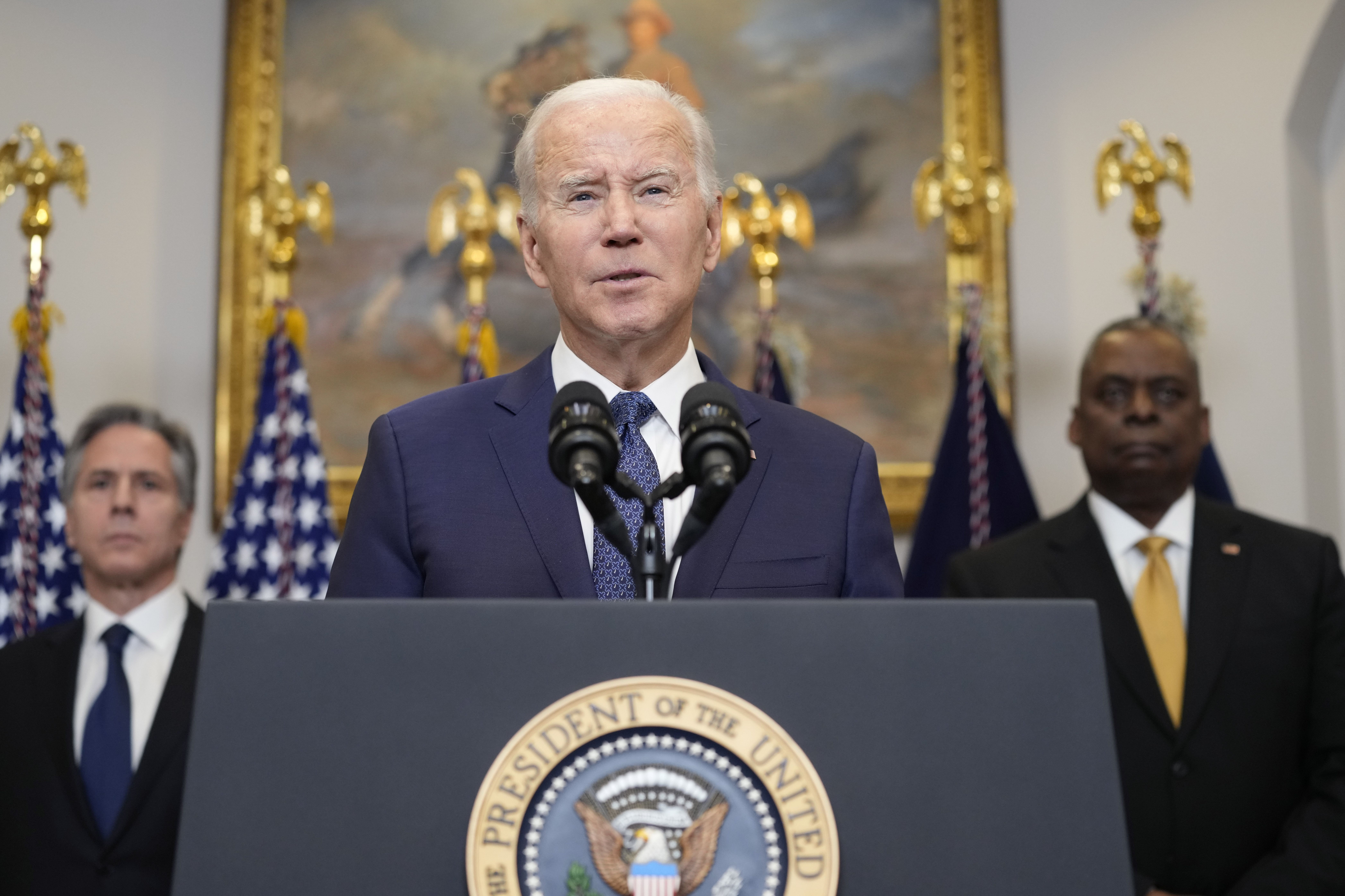 El presidente Joe Biden habla sobre Ucrania en la Casa Blanca, en Washington, el miércoles 25 de enero de 2023. (AP Foto/Susan Walsh)