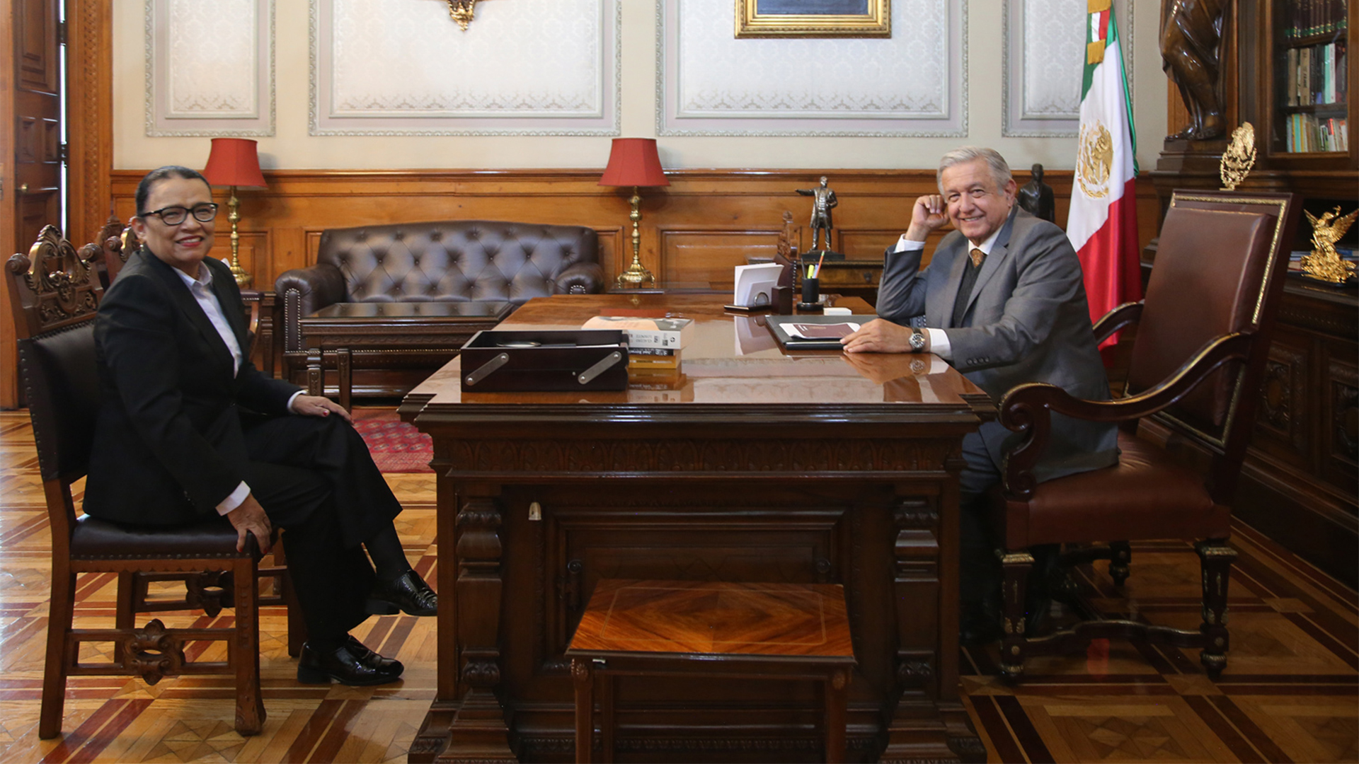 López Obrador informó que le propuso a Rosa Icela Rodríguez ser la nueva titular de SSPC, para reemplazar a Alfonso Durazo (Foto: Twitter@rosaicela_)