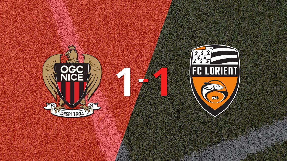 Lorient logró sacar el empate a 1 gol en casa de Nice