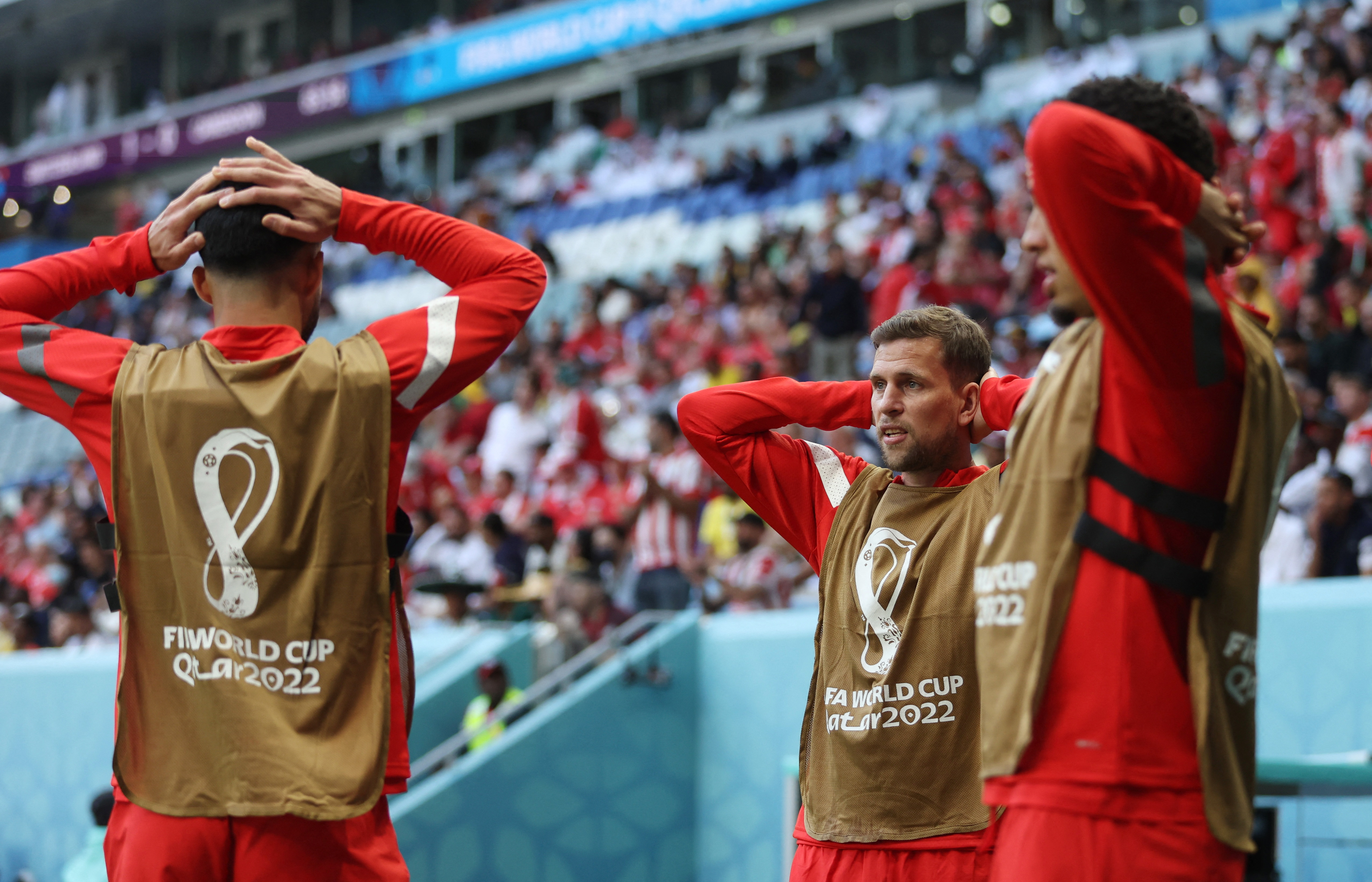 Estos son las sustituciones hasta el momento en el partido entre Suiza y Camerún. REUTERS/Carl Recine