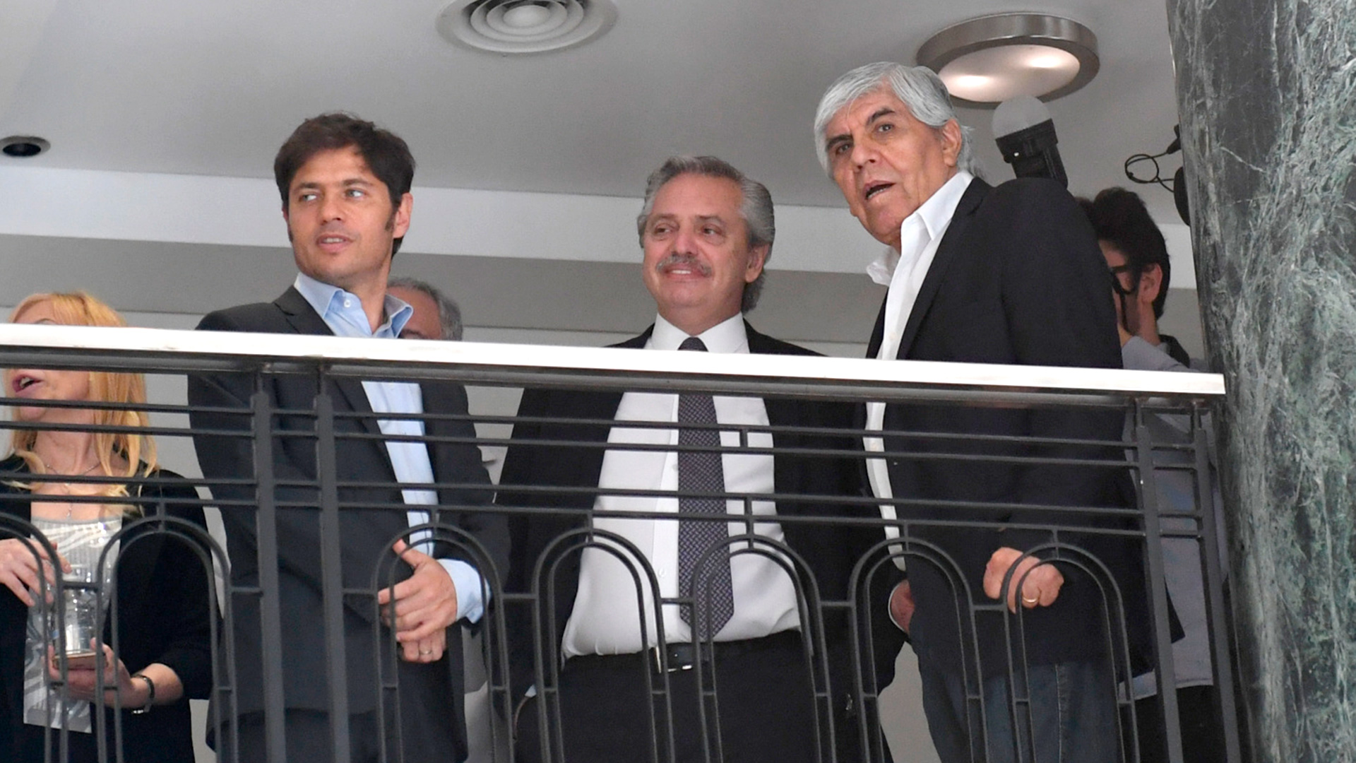 Kicillof, Fernández y Moyano, en la inauguración del Sanatorio Antártida