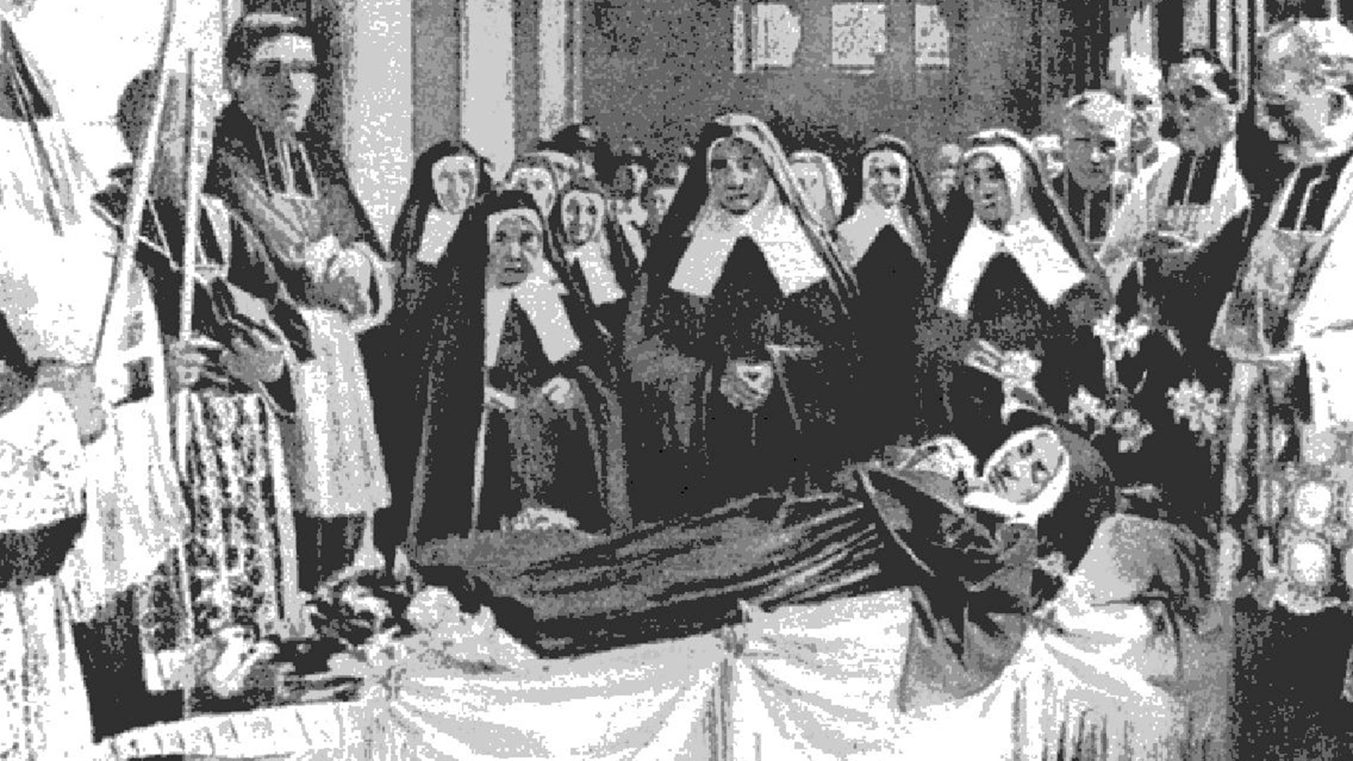 Dibujo realizado sobre daguerrotipo del sepelio de la Hermana María Bernarda