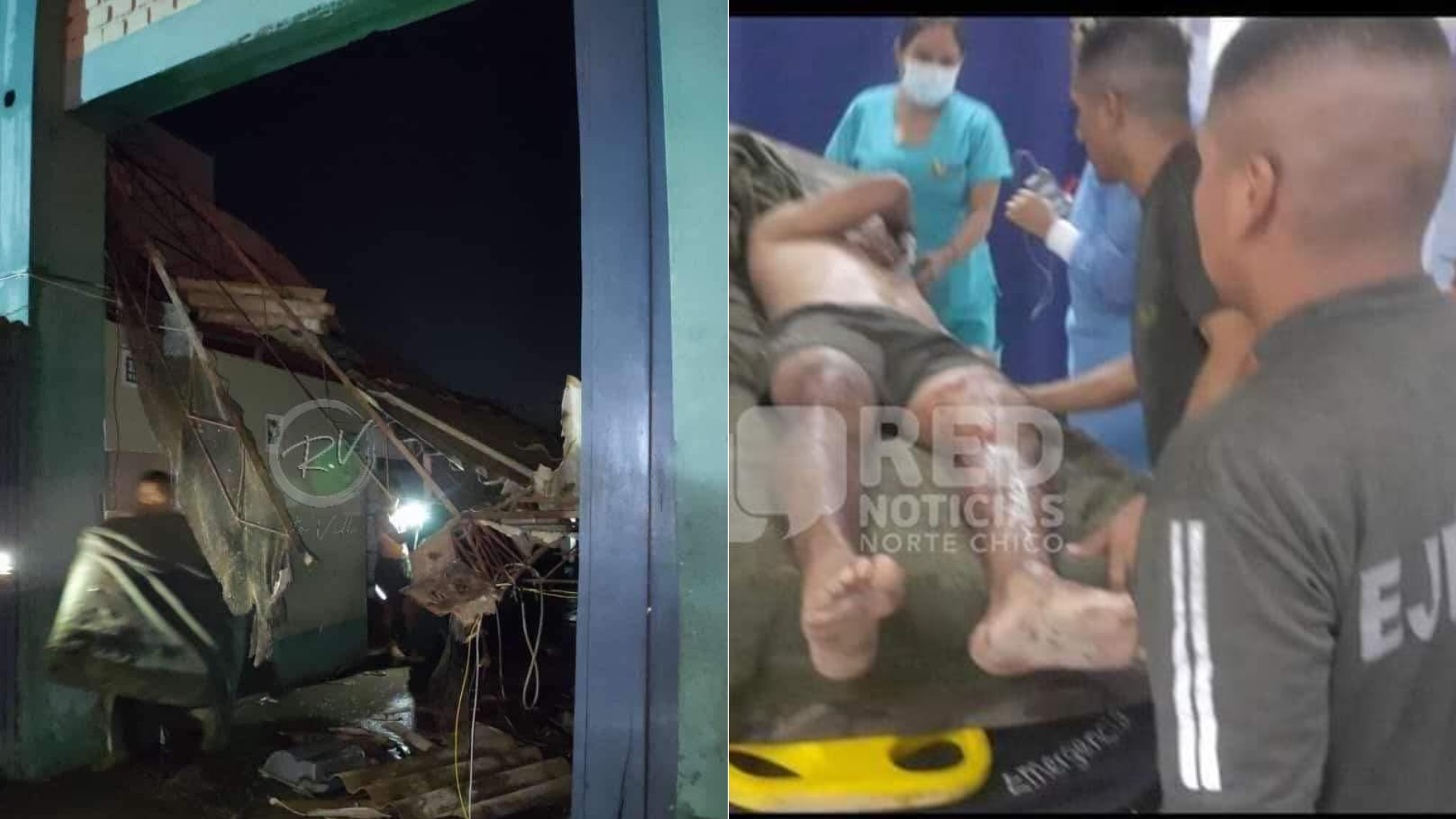 11 soldados resultaron heridos tras la caída de techo de la Base Militar por las fuertes lluvias en Huacho