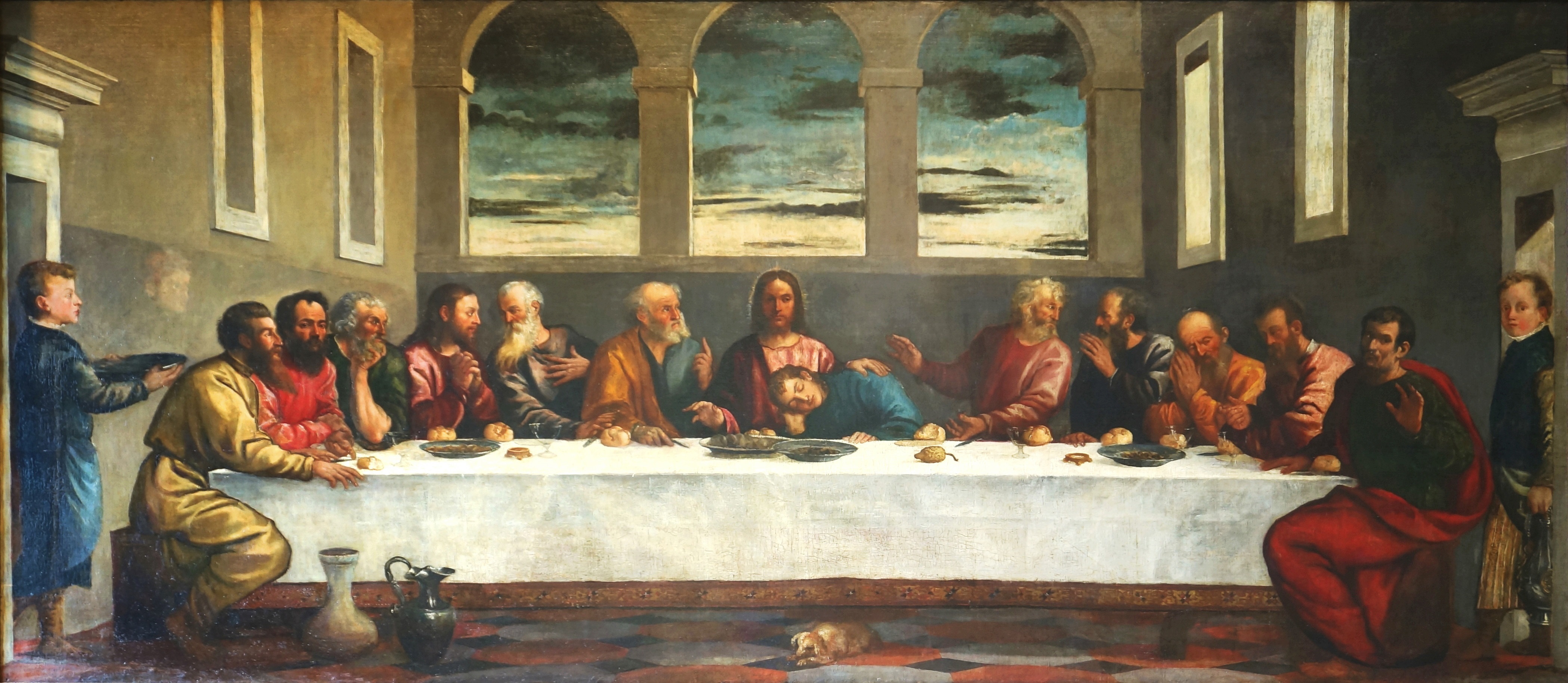 イエスと12使徒の最後の晩餐 彫像 彫刻/ カトリック教会 祭壇 新約聖書