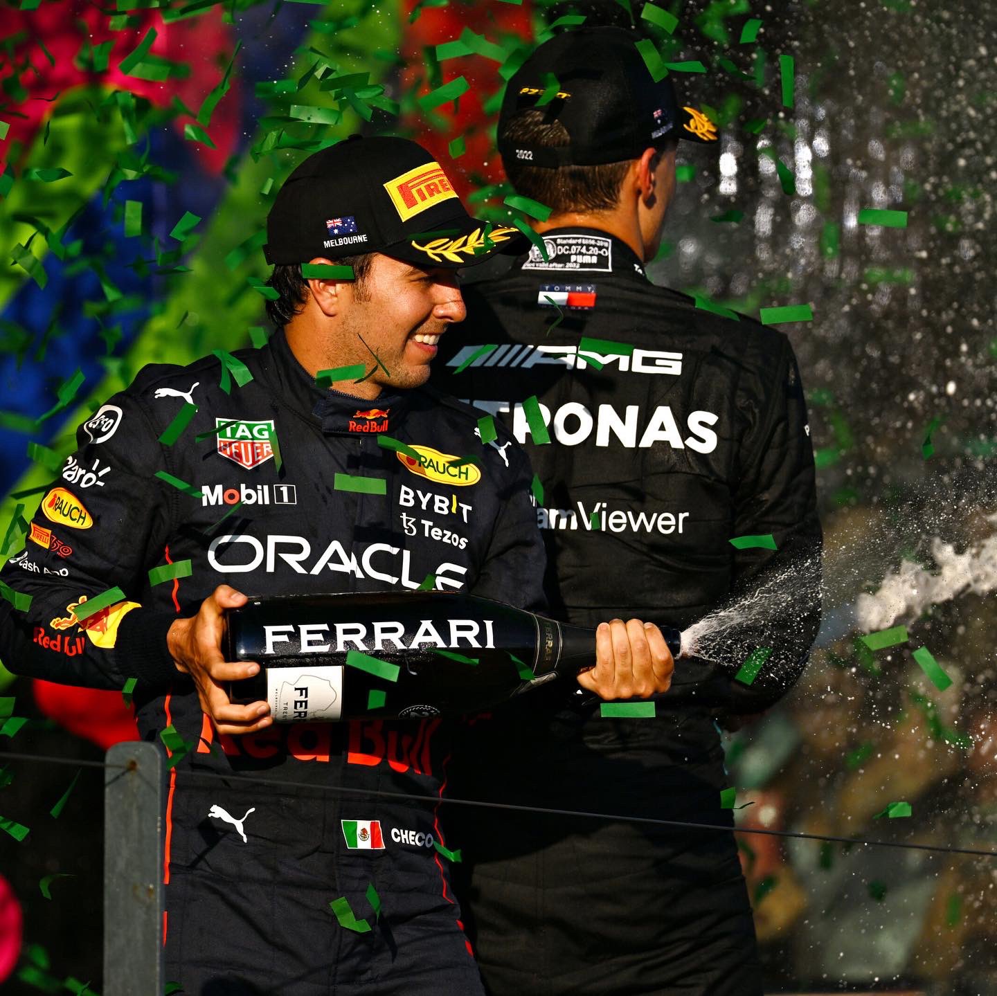 Checo Pérez subió al podio en el GP de Australia (Foto: Twitter/@SChecoPerez)