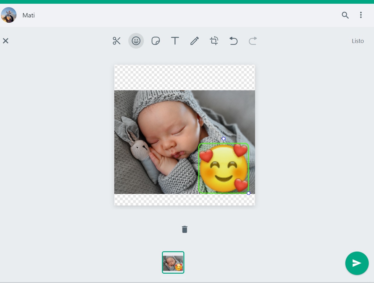 After choosing the photo, a menu of tools will appear to edit it