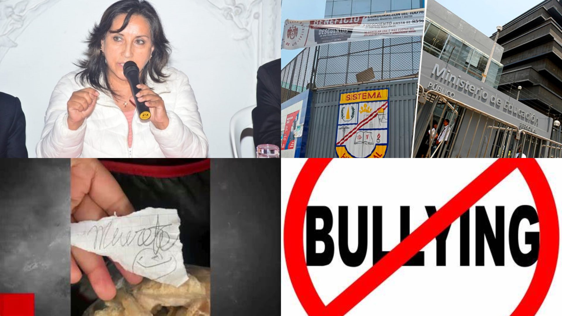 Dina Boluarte pide que se detenga el bullying