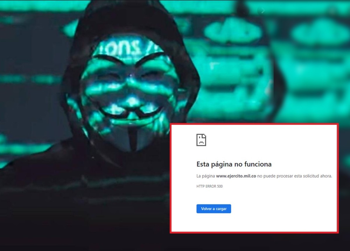 Anonymous se atribuyó el hackeo a la página del Ejército Nacional de Colombia.