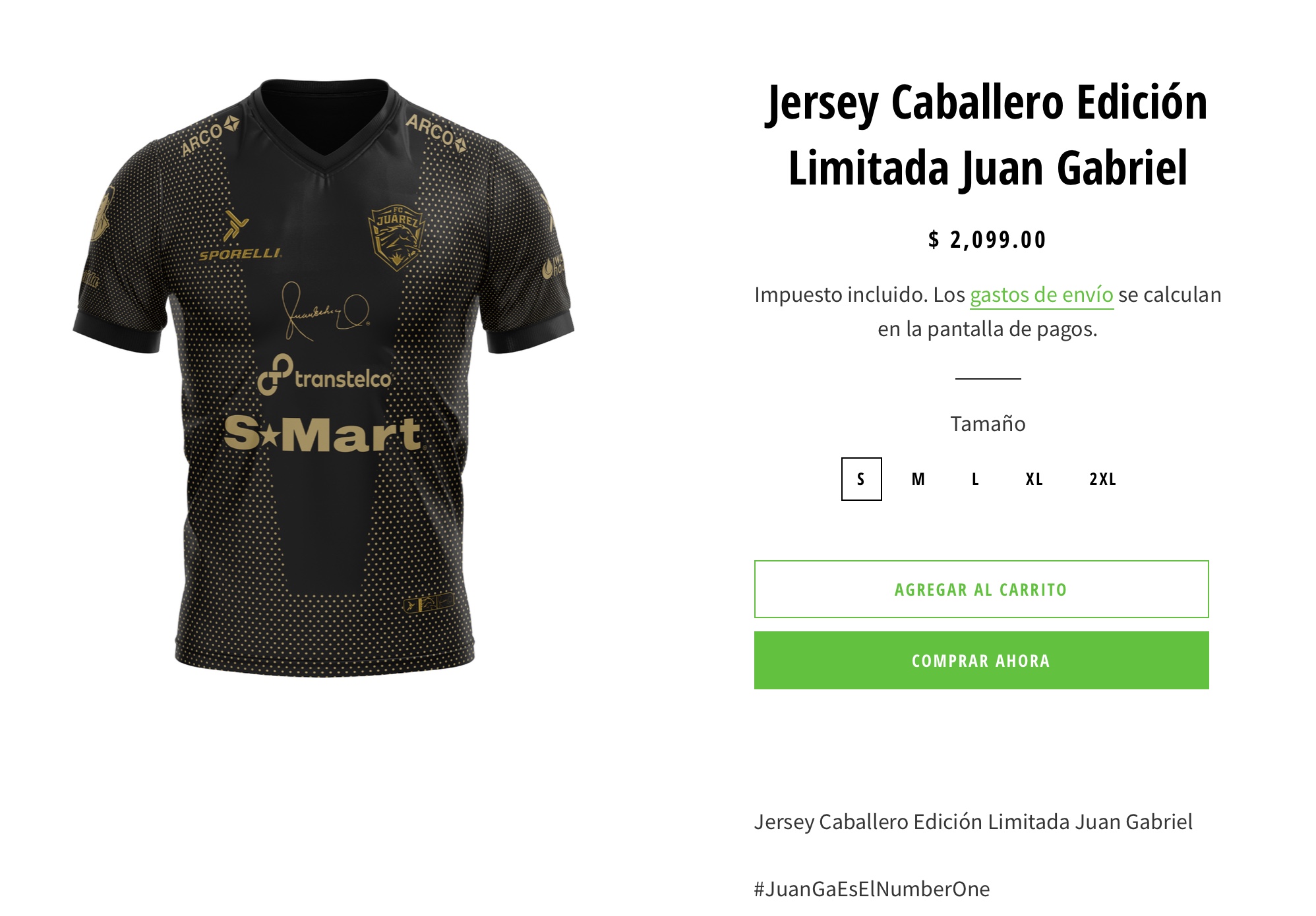 El jersey de los Bravos de Juárez edición limitada de Juan Gabriel tiene un costo de 2 mil 99 pesos (Foto: Bravotienda.com)