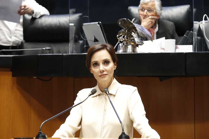 La senadora amenazó con encarcelar a políticos de Morena coludidos con la mafia, ante triunfo de la oposición en 2024. (Foto: PAN)