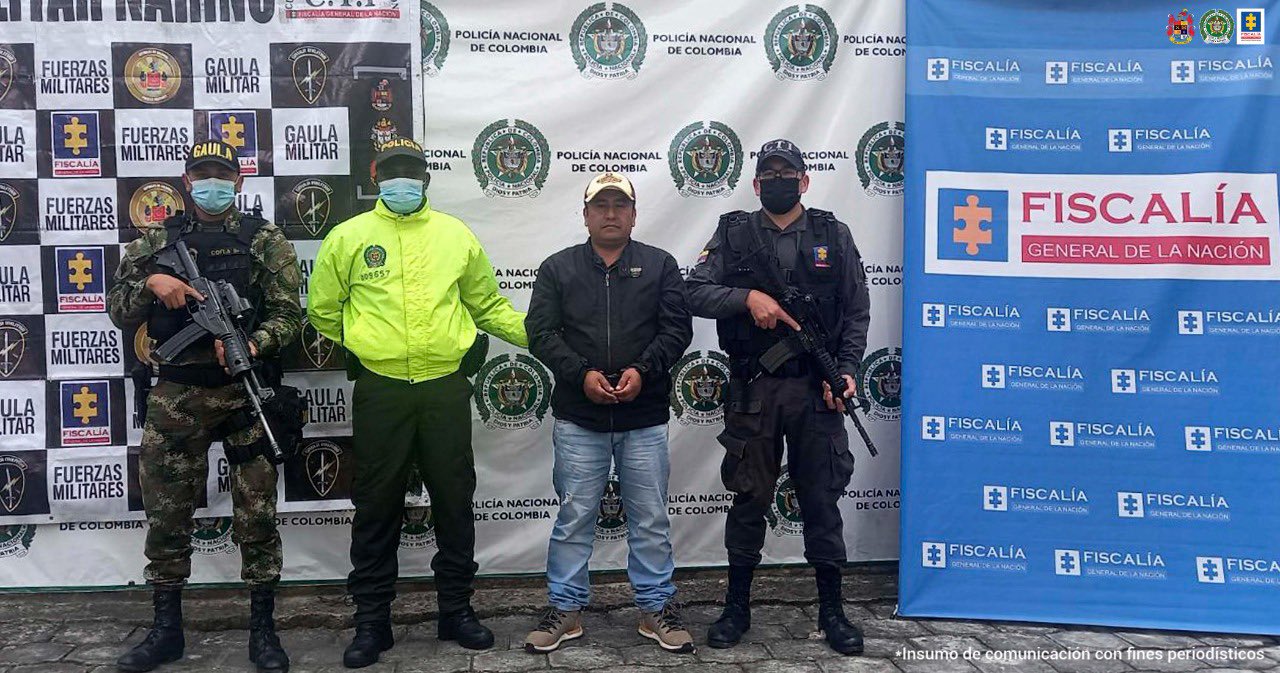 Alias El Tío, uno de los señalados cabecillas de la estructura disidente de las FARC fue detenido. Foto: Fiscalía