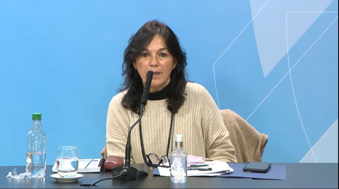 Vilma Ibarra, secretaria Legal y Técnica, al anunciar ayer el DNU sobre las vacunas