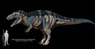 El dinosaurio Acrocanthosaurus, tenía un peso aproximado de 6350 kilos siendo adulto y medía unos 4,5 metros de altura