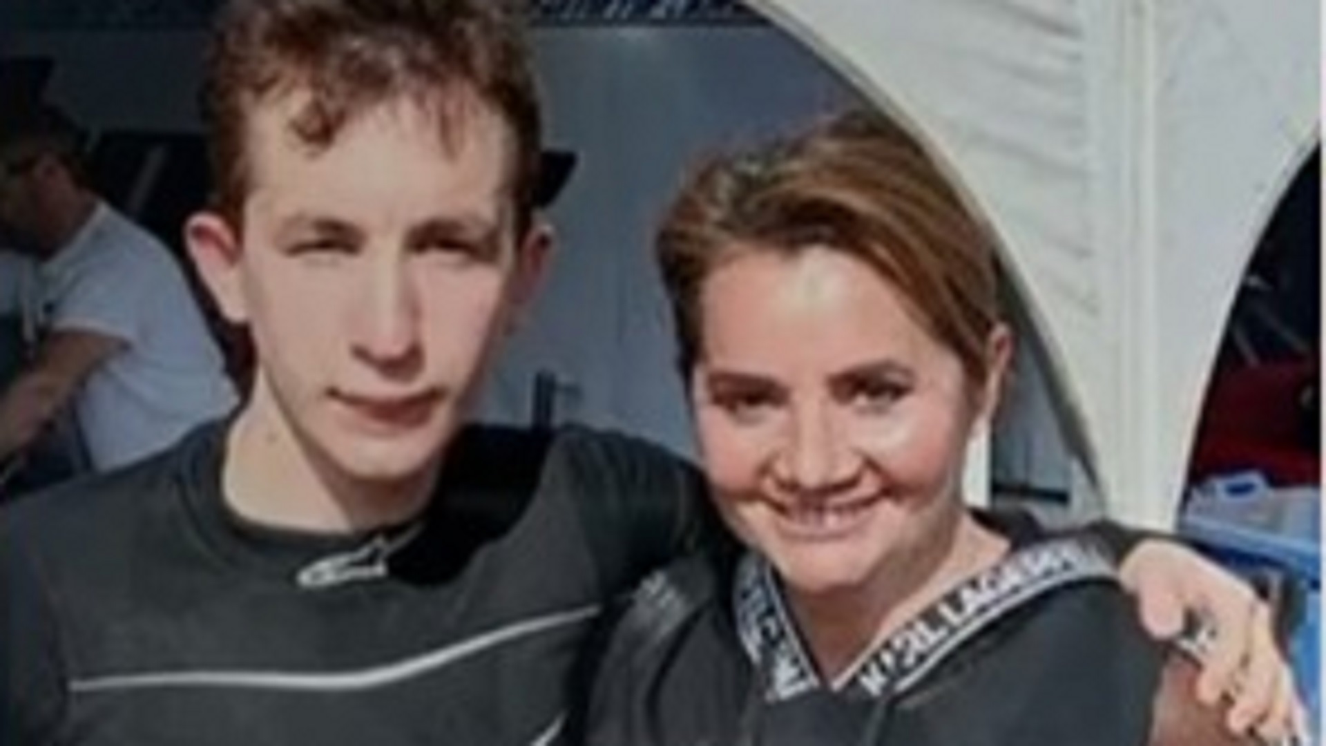 Nancy Pazos and her son Nicanor after the accident