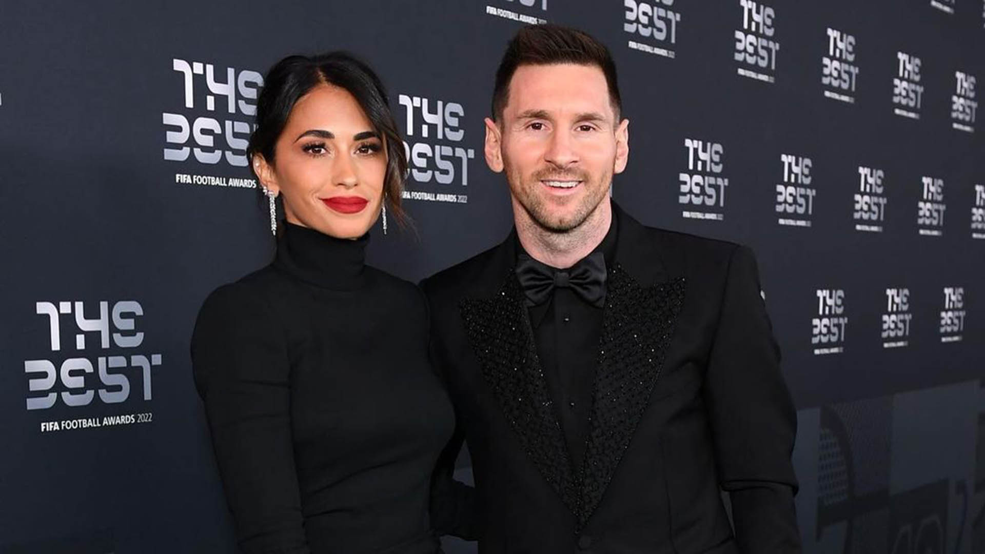 Lionel Messi y Antonela Roccuzzo en la gala de The Best (Foto: Reuters)