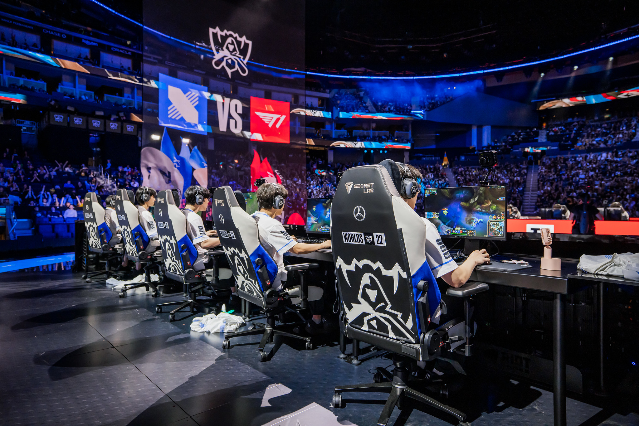 SAN FRANCISCO, CALIFORNIA - NOVEMBER 05: DRX competes at the League of Legends World Championship Finals on November 5, 2022 in San Francisco, CA. (Photo by Lance Skundrich/Riot Games)