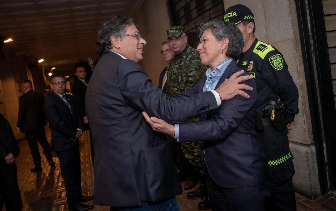 En la foto, el presidente de la República Gustavo Petro y la alcaldesa Mayor de Bogotá, Claudia López en el primer consejo de seguridad liderado por ambos en la capital.
FOTO: Alcaldía de Bogotá
