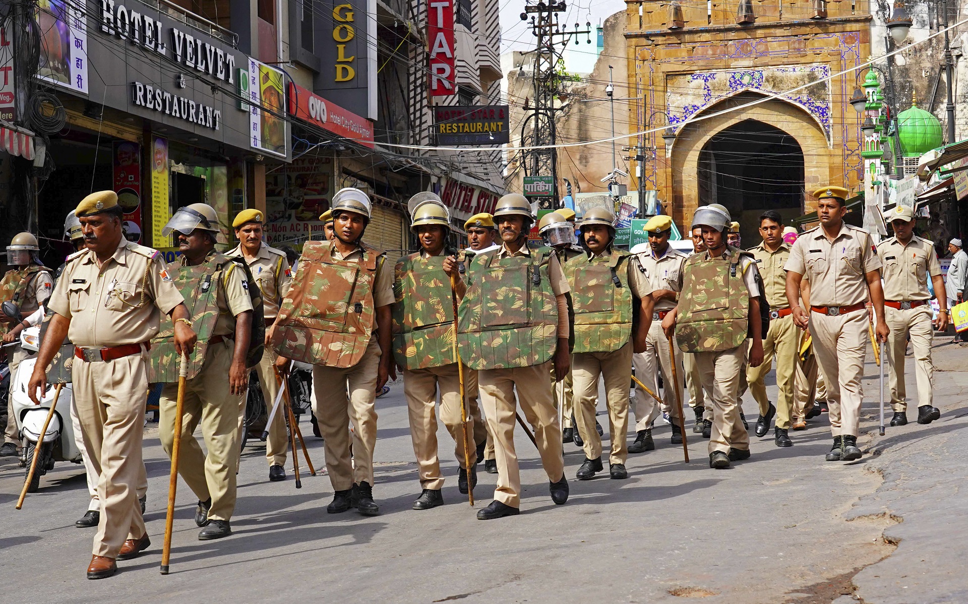Despliegue policial en Udaipur (AFP)