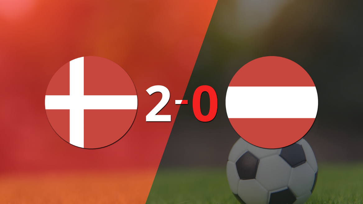 Con dos goles, Dinamarca se impuso a Austria en el estadio Telia Parken Stadion