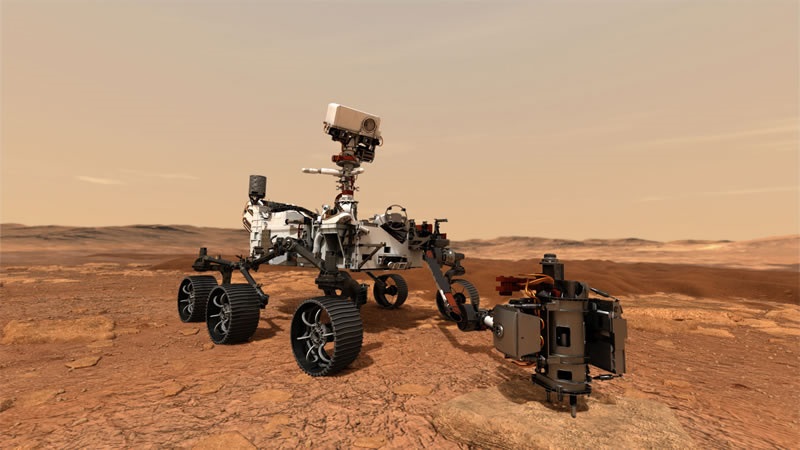 Un rendering del Perseverance. El rover buscará señales de vida en Marte  (NASA/JPL-CALTECH)
