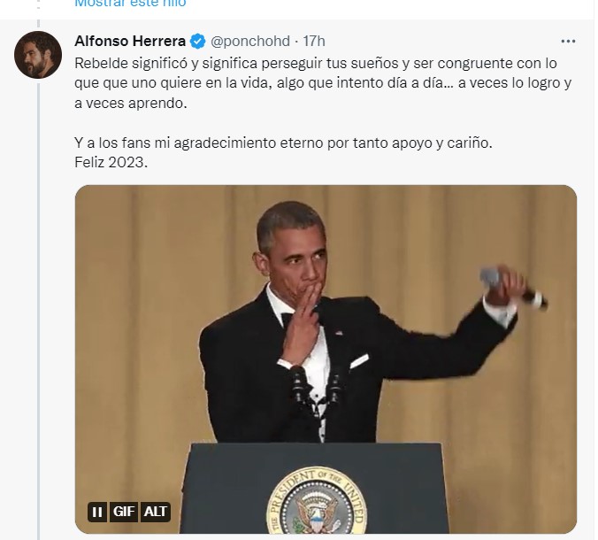 El actor reconoció el gran significado que tiene RBD ,y sus fans, en su carrera. (Captura Twitter)