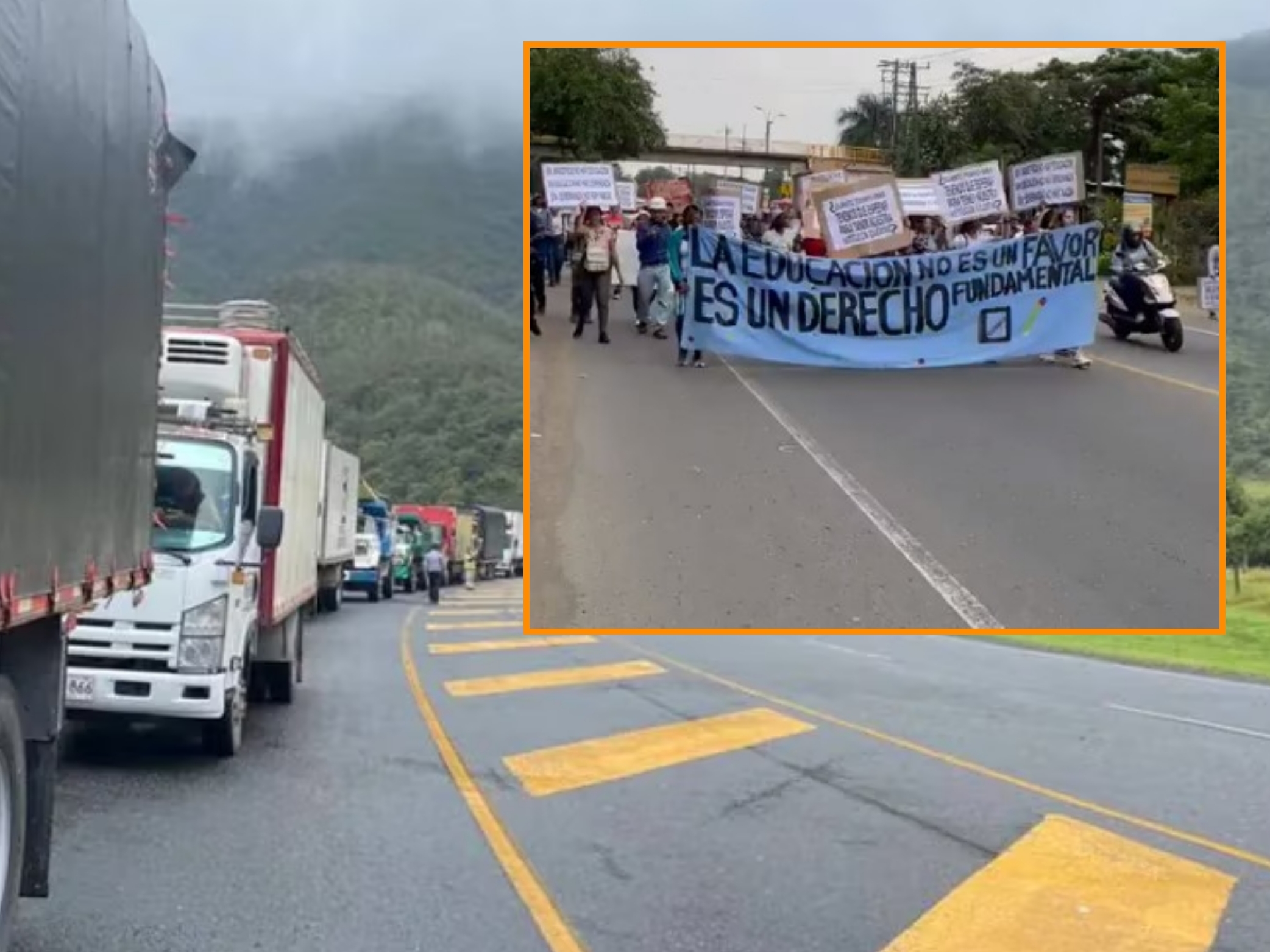 Padres bloquearon la Vía Panamericana a las afueras de Cali por falta de transporte escolar