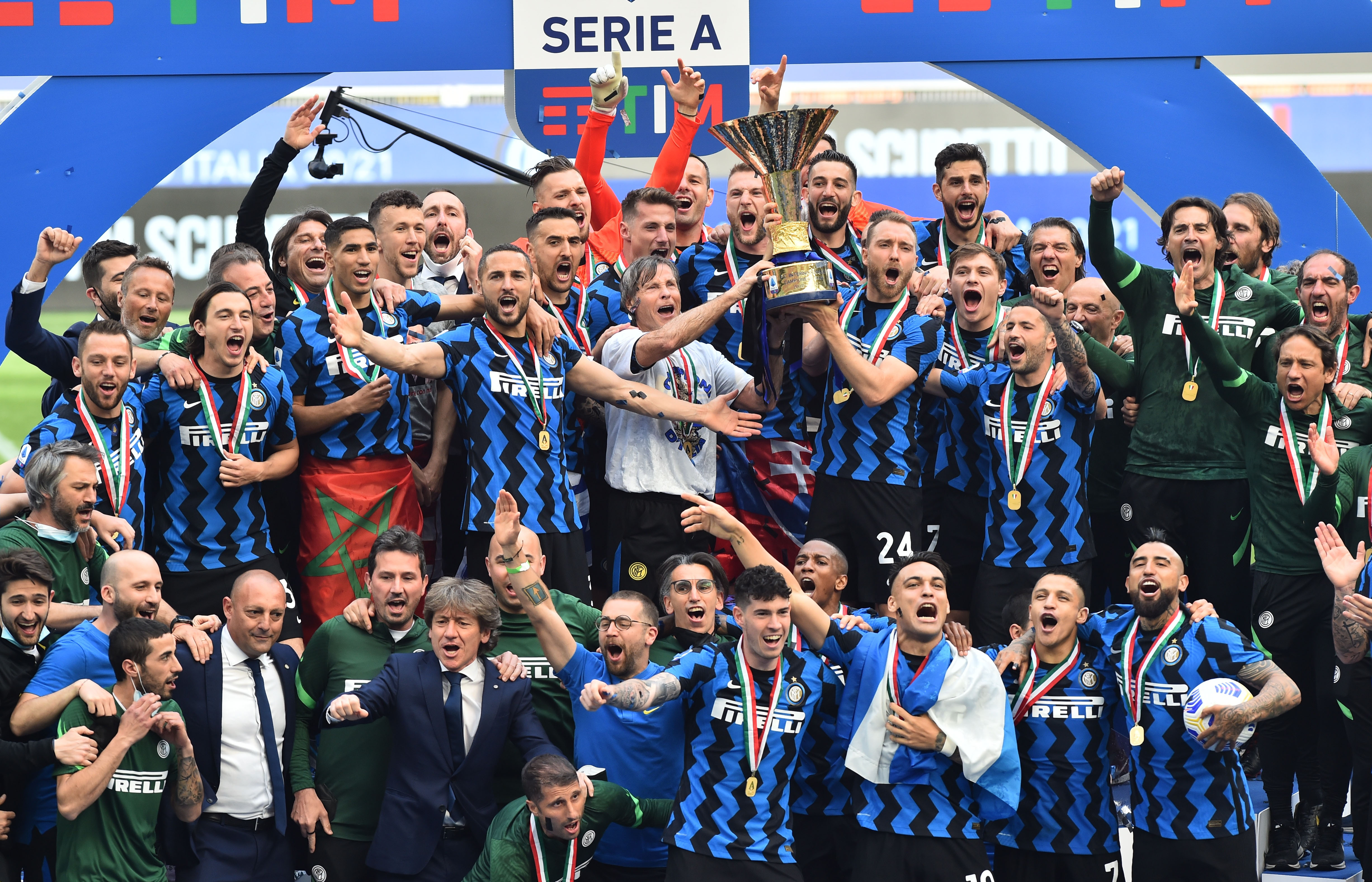 El Inter de Milán se consagró campeón de la Serie A y rompió con la hegemonía de la Juventus en Italia (Foto: REUTERS)