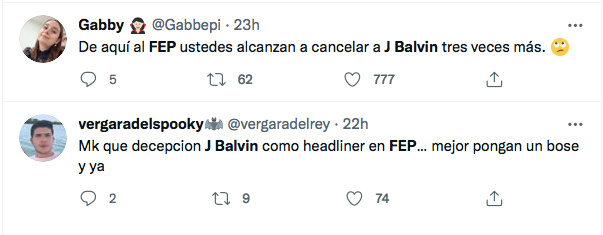 Comentarios en Twitter contra J Balvin